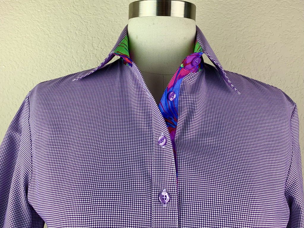 CR RanchWear Physical CR Tradition Purple Houndstooth Italian Cotton
