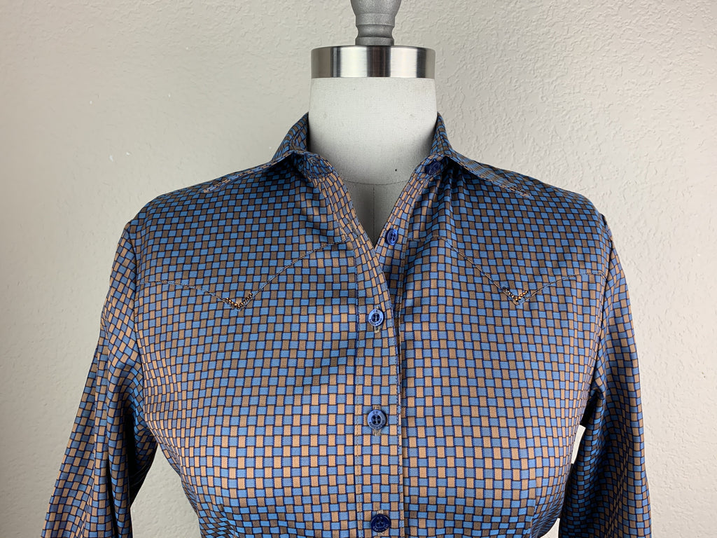 CR RanchWear Physical CR Western Pro Blue and Bronze Custom Weave Italian Cotton