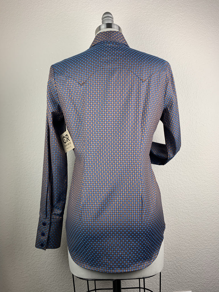 CR RanchWear Physical CR Western Pro Blue and Bronze Custom Weave Italian Cotton