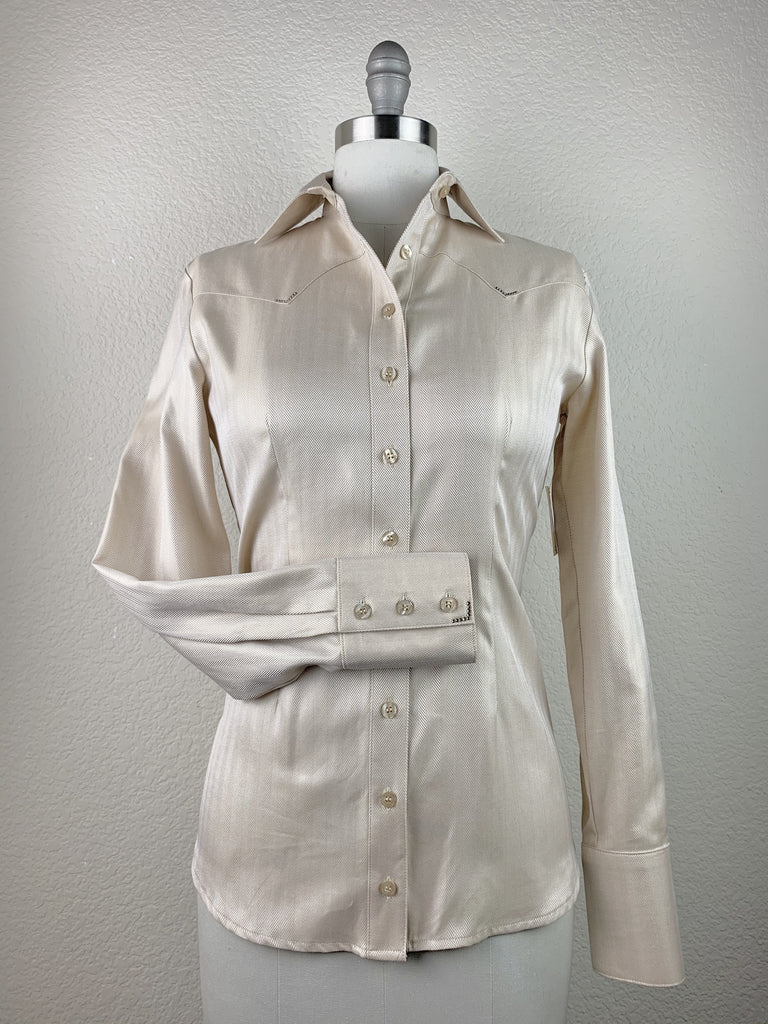 CR Western Pro Champagne Herringbone Italian Cotton XXS / No Crystals