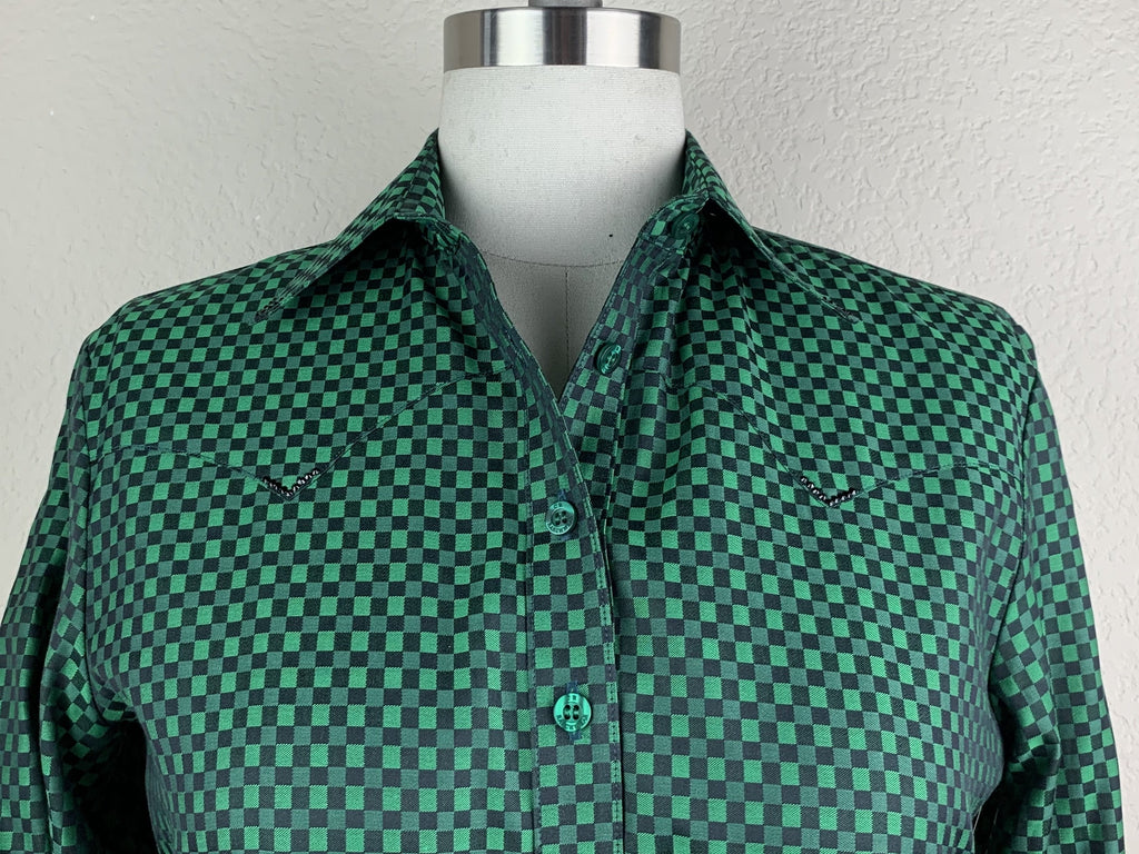 CR RanchWear Physical CR Western Pro Green and Black Custom Weave Italian Cotton