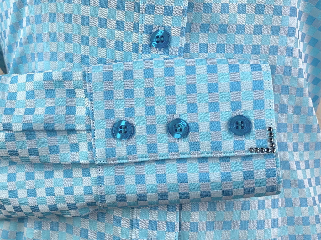 CR RanchWear Physical CR Western Pro Sky Blue Basketweave Italian Cotton