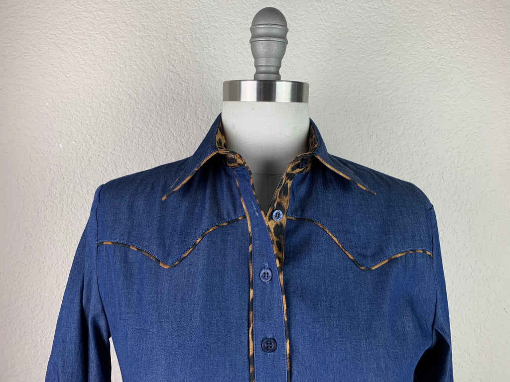 CR RanchWear Physical CR Western Pro Wild About Leopard Dark Denim