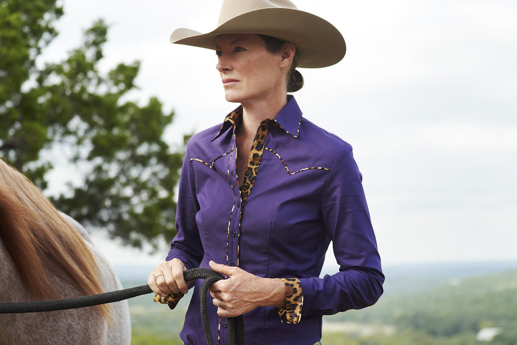 CR RanchWear Physical CR Western Pro Wild About Leopard Eggplant