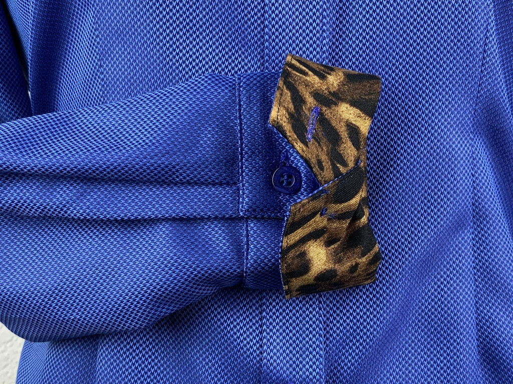 CR RanchWear Physical CR Western Pro Wild About Leopard Sapphire Italian Cotton