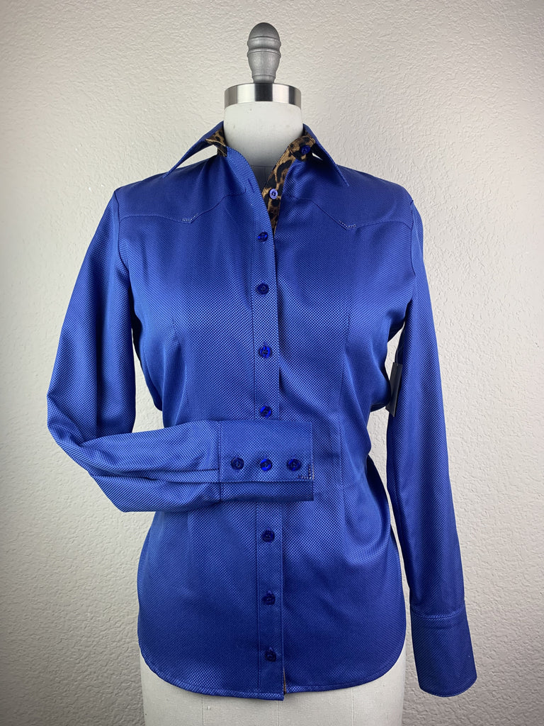 CR RanchWear Physical CR Western Pro Wild About Leopard Sapphire Italian Cotton