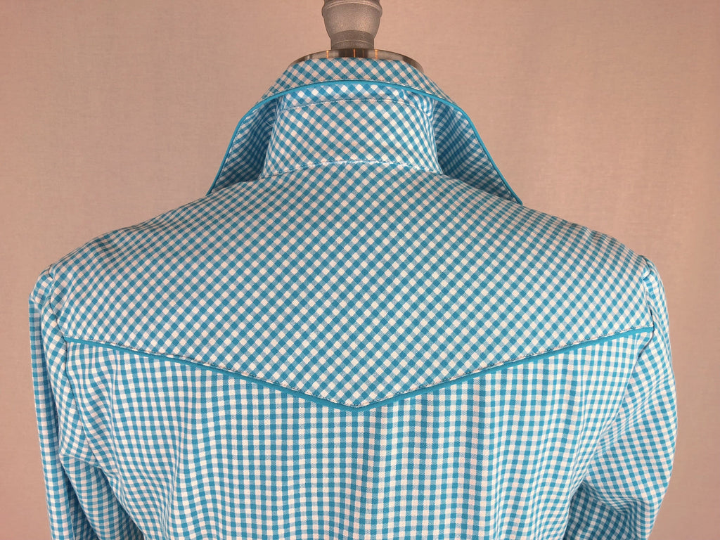 CR RanchWear Physical CR Western Ruffle Turquoise Gingham