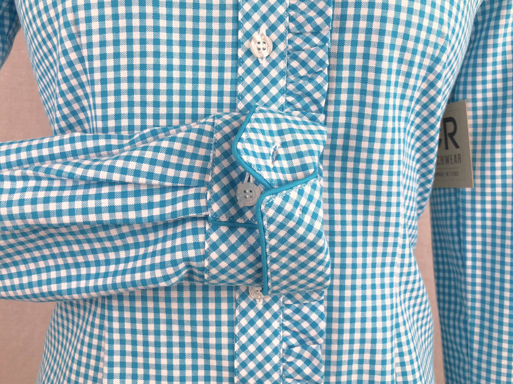 CR RanchWear Physical CR Western Ruffle Turquoise Gingham