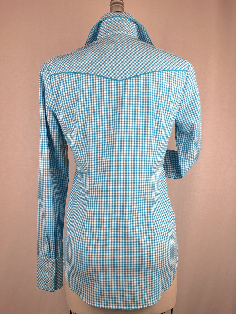 CR RanchWear Physical CR Western Ruffle Turquoise Gingham