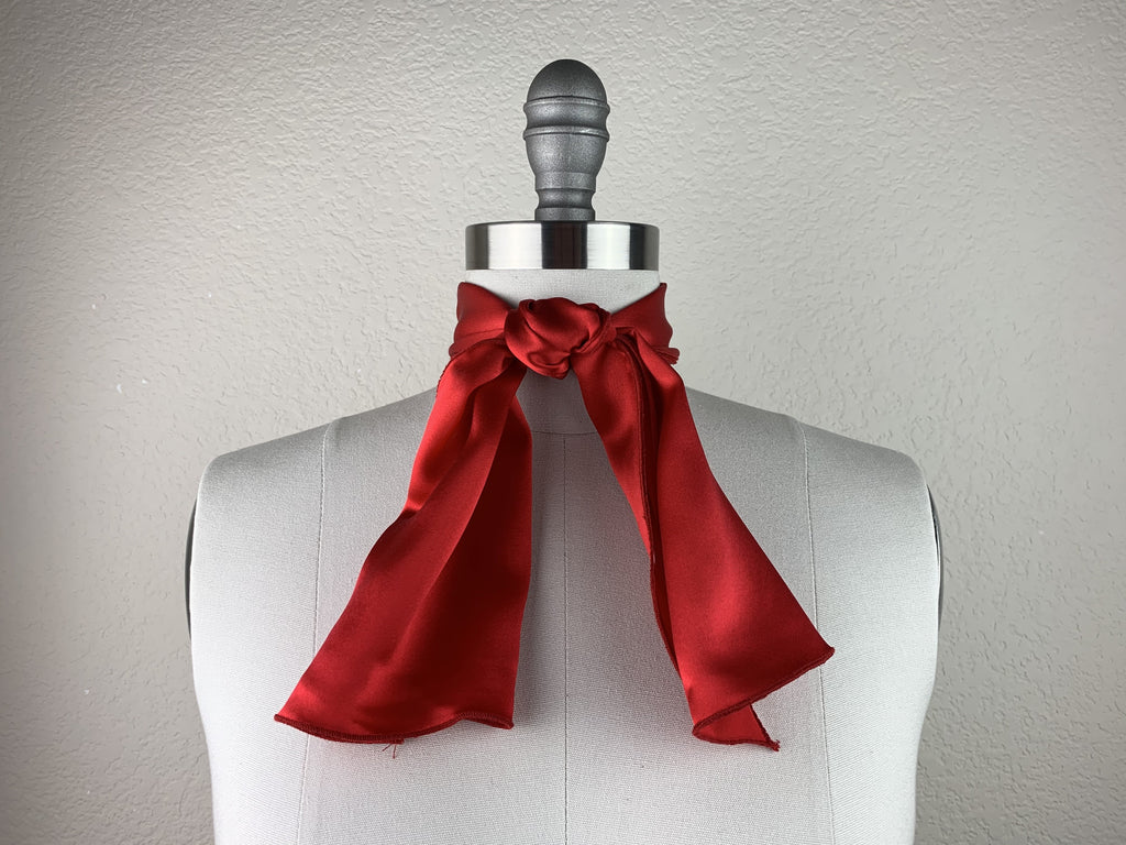 CR RanchWear Physical Rectangle (35x7in) CR Bright Red Silk Scarf