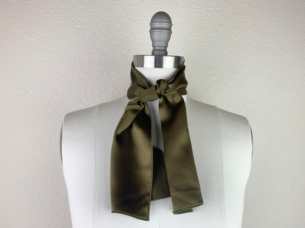 CR RanchWear Physical Rectangle (35x7in) CR Olive Silk Scarf