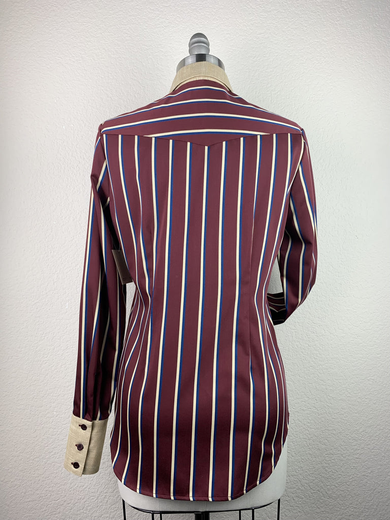 CR RanchWear Shirts & Tops CR Tradition Maroon, Marine and Champagne Stripes
