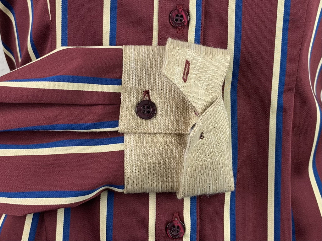 CR RanchWear Shirts & Tops CR Tradition Maroon, Marine and Champagne Stripes