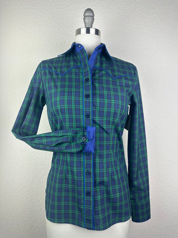 CR Western Pro Navy and Green Plaid- FINAL SALE