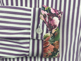 CR Tradition Purple and White Bengal Stripe with Floribunda Contrast