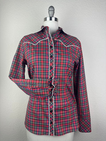 CR Western Pro Red and Green Plaid- FINAL SALE