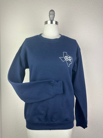 CR Texas Crew Neck Sweatshirt- Navy