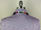 CR Tradition Purple and White Bengal Stripe with Floribunda Contrast