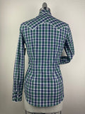 CR Western Pro Navy, White and Green Plaid- FINAL SALE