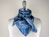 CR Dusty Blue and Whiskey Paisley Silk Scarf