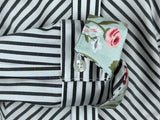 CR RanchWear Apparel & Accessories CR Simply Stated Black and White Stripe with Floral Contrast