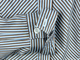 CR RanchWear Apparel & Accessories CR Simply Stated Blue, Brown and White Stripe Italian Cotton