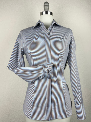 CR RanchWear Apparel & Accessories CR Simply Stated Blue, Brown and White Stripe Italian Cotton