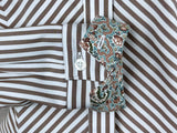 CR RanchWear Apparel & Accessories CR Simply Stated Brown and White Bengal Stripe with Teal Paisley