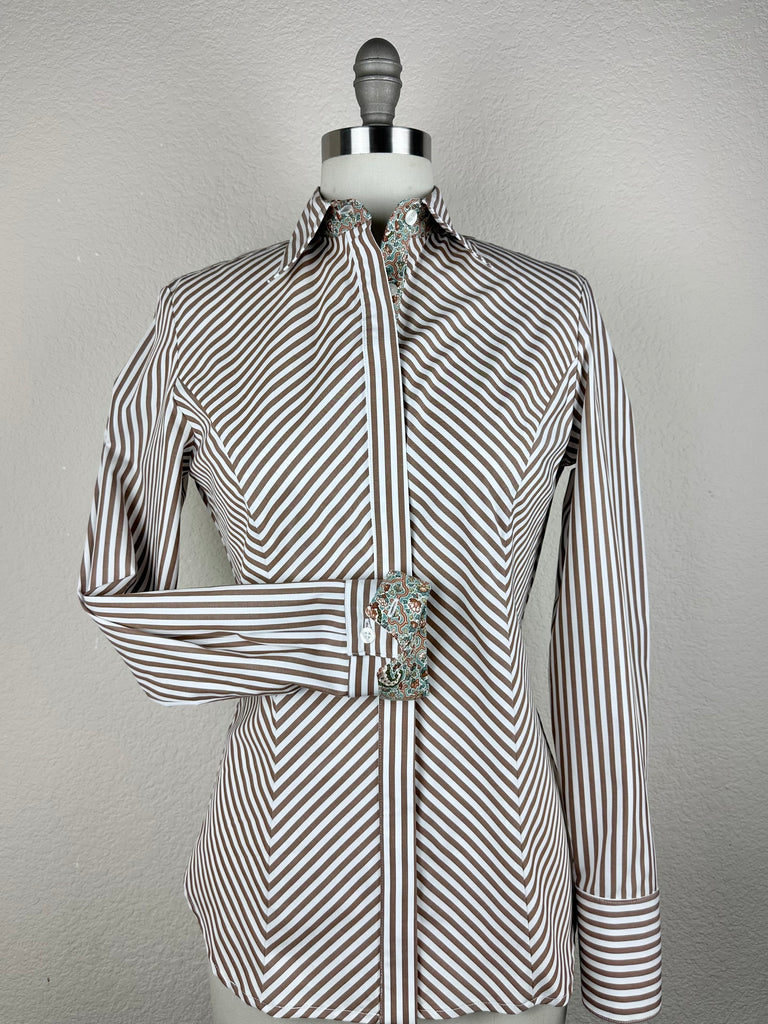 CR RanchWear Apparel & Accessories CR Simply Stated Brown and White Bengal Stripe with Teal Paisley