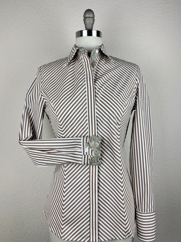 CR RanchWear Apparel & Accessories CR Simply Stated Brown and White Bengal Stripe with Teal Paisley