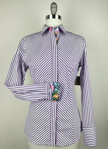 CR RanchWear Apparel & Accessories CR Simply Stated Purple and White Bengal with Floral Contrast