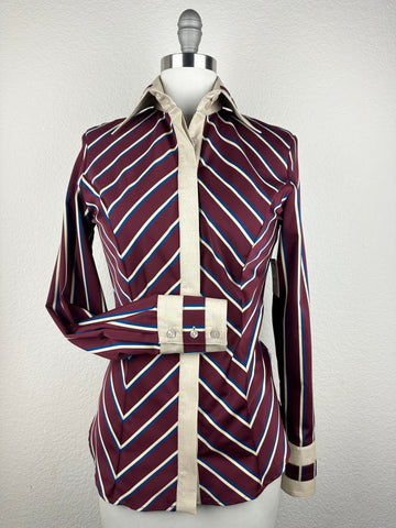 CR RanchWear Apparel & Accessories CR Statement Maroon, Navy and Champagne Stripe
