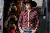 CR RanchWear Apparel & Accessories CR Statement Maroon, Navy and Champagne Stripe