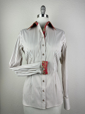 CR RanchWear Apparel & Accessories CR Tradition Tan, Red and White Stretch Bengal Stripe
