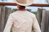 CR RanchWear Apparel & Accessories CR Tradition Tan, Red and White Stretch Bengal Stripe
