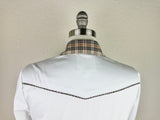 CR RanchWear CR Tradition White Stretch Cotton Sateen with Tan Plaid