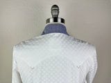CR RanchWear CR Western Pro Crisp White on White Dots with Navy Contrast