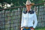 CR RanchWear Physical CR Ranch Pro White Stretch Cotton Sateen with Whiskey Floral