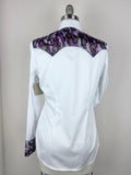 CR RanchWear Physical CR Special White Stretch Cotton Sateen with Leopard Silk Contrast- FINAL SALE