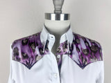 CR RanchWear Physical CR Special White Stretch Cotton Sateen with Leopard Silk Contrast- FINAL SALE