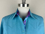 CR RanchWear Physical CR Sun Savvy Aqua with Gemstone Wildflowers - FINAL SALE
