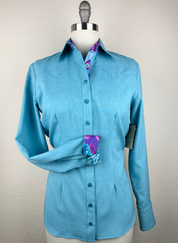 CR RanchWear Physical CR Sun Savvy Aqua with Gemstone Wildflowers - FINAL SALE
