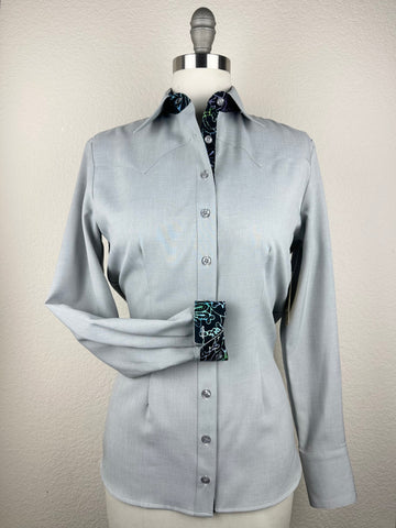 CR RanchWear Physical CR Sun Savvy Light Gray with Tropical Floral Batik- FINAL SALE