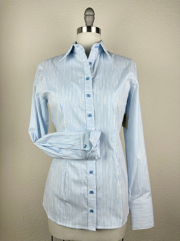 CR RanchWear Physical CR Tradition Hyacinth Blue and White Pencil Stripe