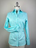CR RanchWear Physical CR Western Pro Bahama Blue and White Cross Hatch - FINAL SALE