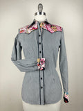 CR RanchWear Physical CR Western Pro Black and White Gingham with Pink Floral Frida-FINAL SALE