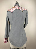 CR RanchWear Physical CR Western Pro Black and White Gingham with Pink Floral Frida-FINAL SALE