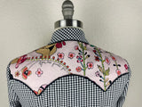 CR RanchWear Physical CR Western Pro Black and White Gingham with Pink Floral Frida-FINAL SALE