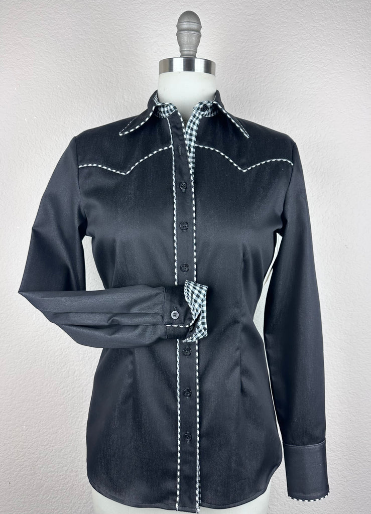 CR RanchWear Physical CR Western Pro Black Stretch Denim with Black and White Gingham