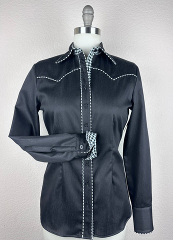 CR RanchWear Physical CR Western Pro Black Stretch Denim with Black and White Gingham